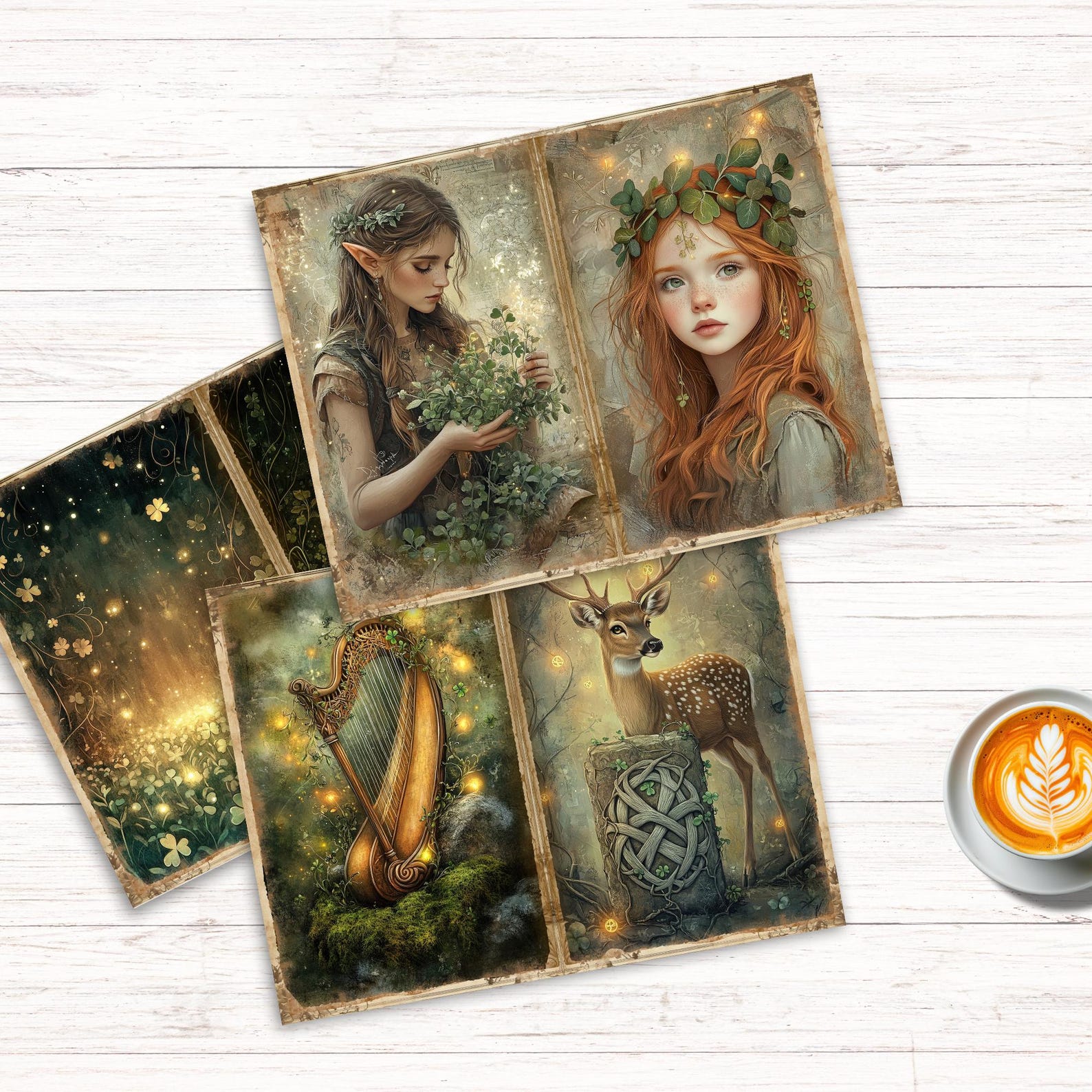 Enchanted Celtic Forest Junk Journal Kit, Printable Elven Fantasy ...