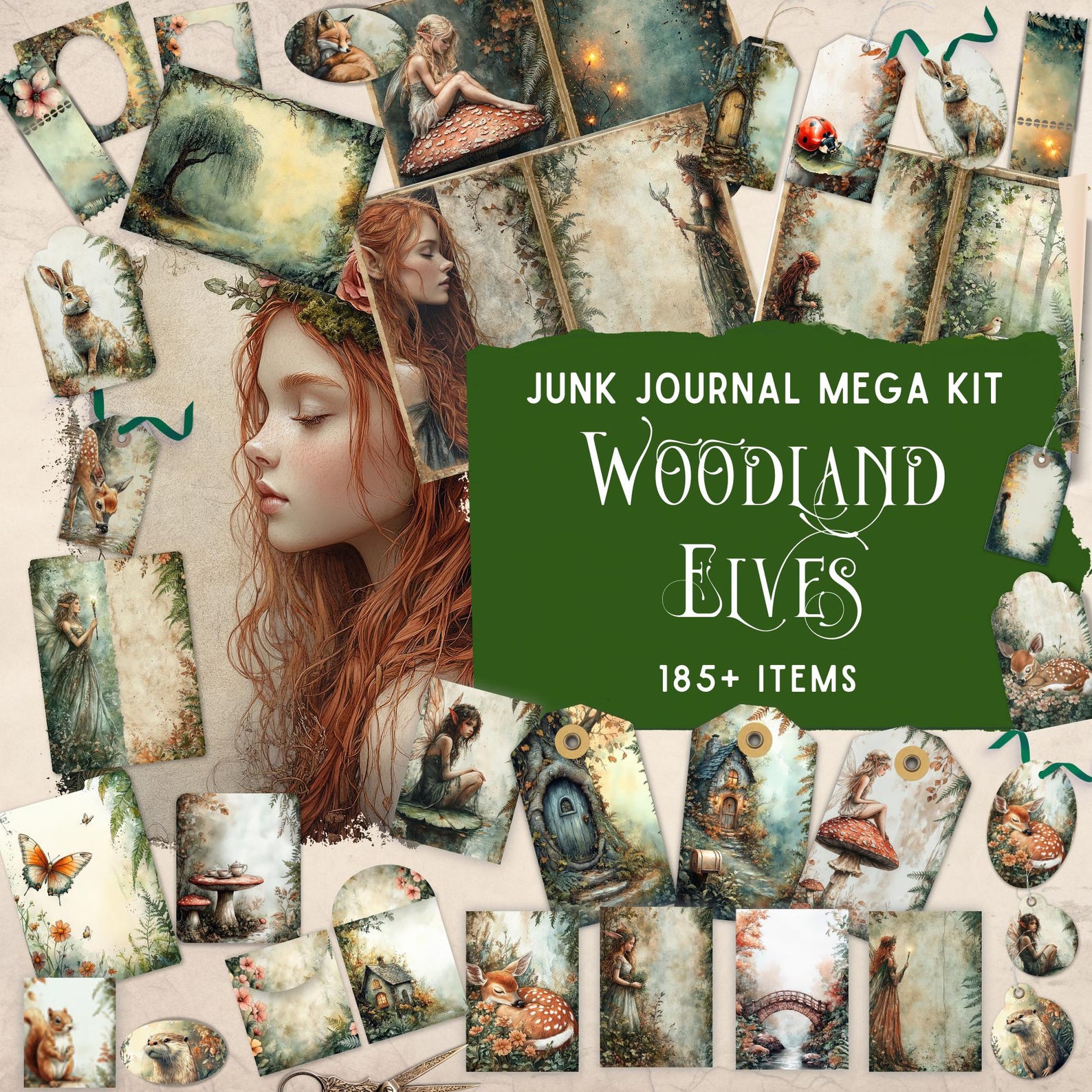 Magical Elven Forest Junk Journal Kit, Printable , Printable Enchanted ...