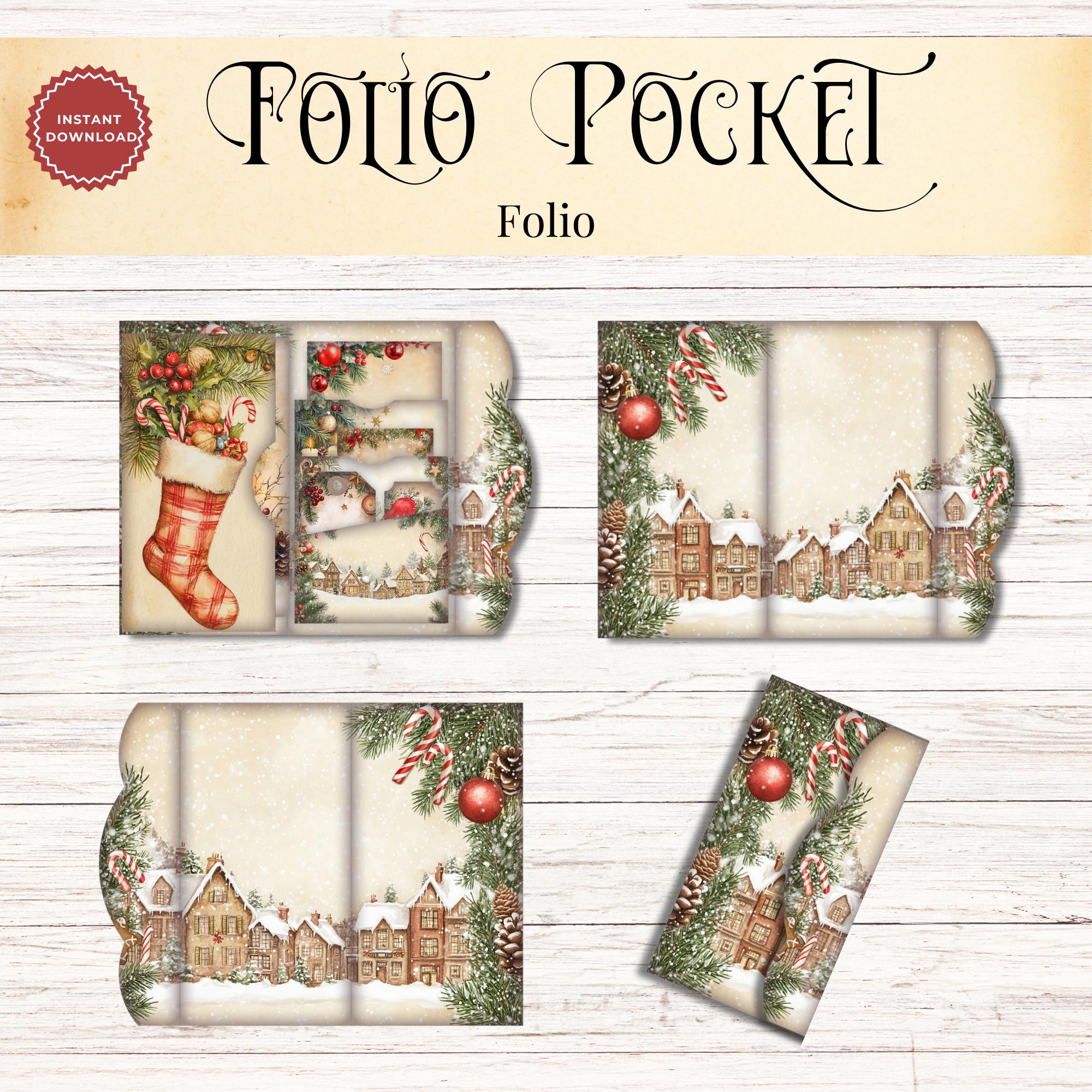 Rustic Christmas Junk Journal Folio Kit | Printable Pocket Ephemera ...