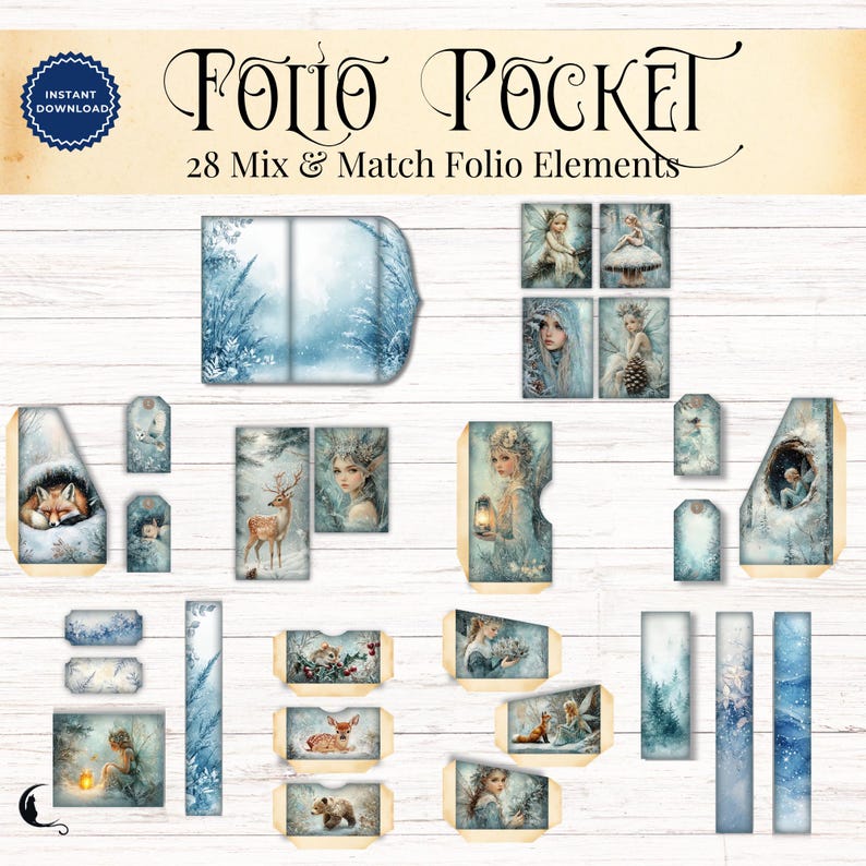 Winter Fairy Junk Journal Kit, Printable Fantasy Scrapbook Paper ...
