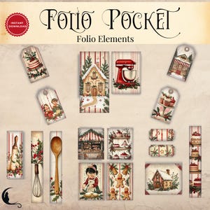 Vintage Christmas Baking Junk Journal Folio Kit | Printable Pocket ...