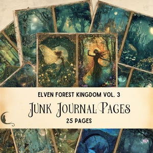 Junk Journal Kit Elven Forest Kingdom Vol. 2 | Digital Download | Card Making | Paper Craft | Digital Paper | Commercial Use | Diy Crafts |