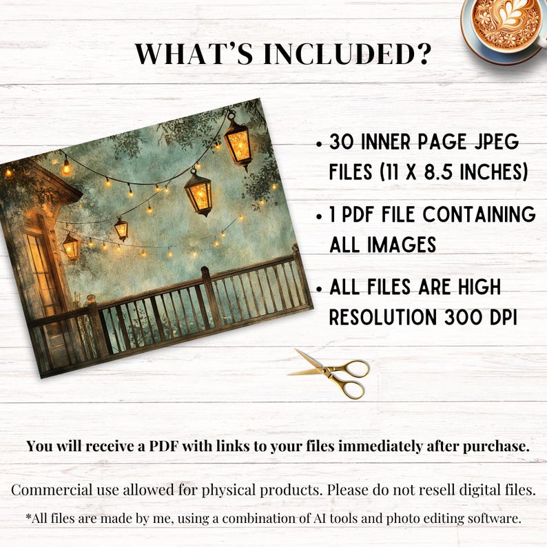 Porchlight Evenings Junk Journal Kit, Printable Summer Farmhouse Pages ...