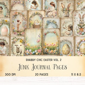 Shabby Chic Easter Junk Journal Pages, Vintage Ephemera, Printable ...