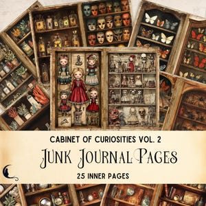 Cabinet of Curiosities Junk Journal Pages, Dark Academia, Spooky Vintage Ephemera, Natural History, Unique Crafting Supplies, Paper Crafts