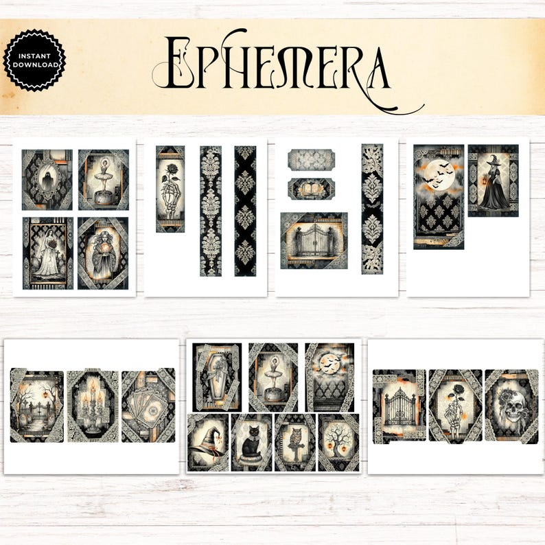 Haunted Lace Junk Journal Kit, Printable Folio Pocket, Vintage ...