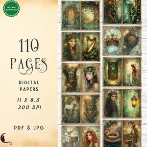 Enchanted Celtic Forest Junk Journal Kit, Fantasy Scrapbooking Pages ...