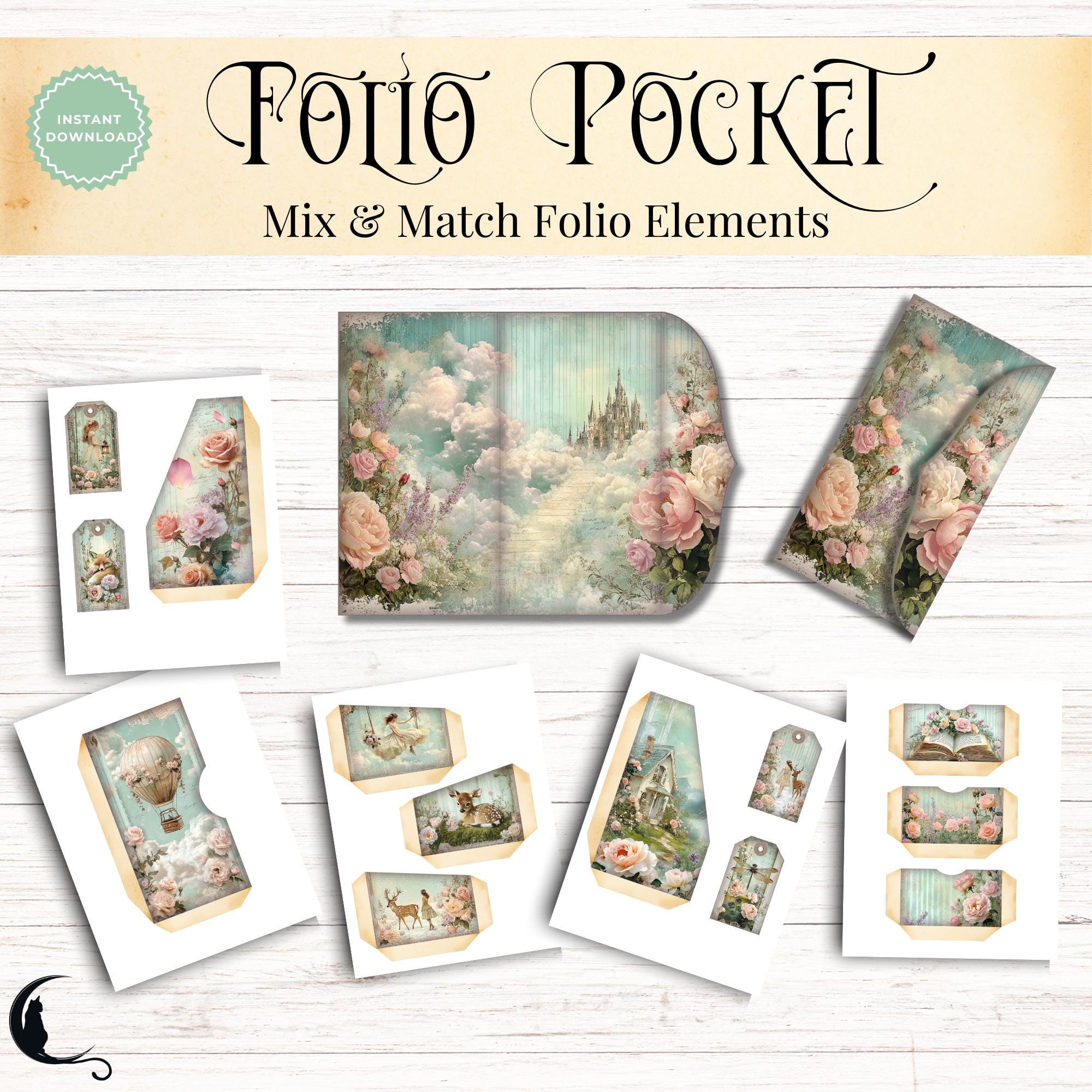 Shabby Chic Reverie Junk Journal Kit Printable Folio Pocket Whimsical ...