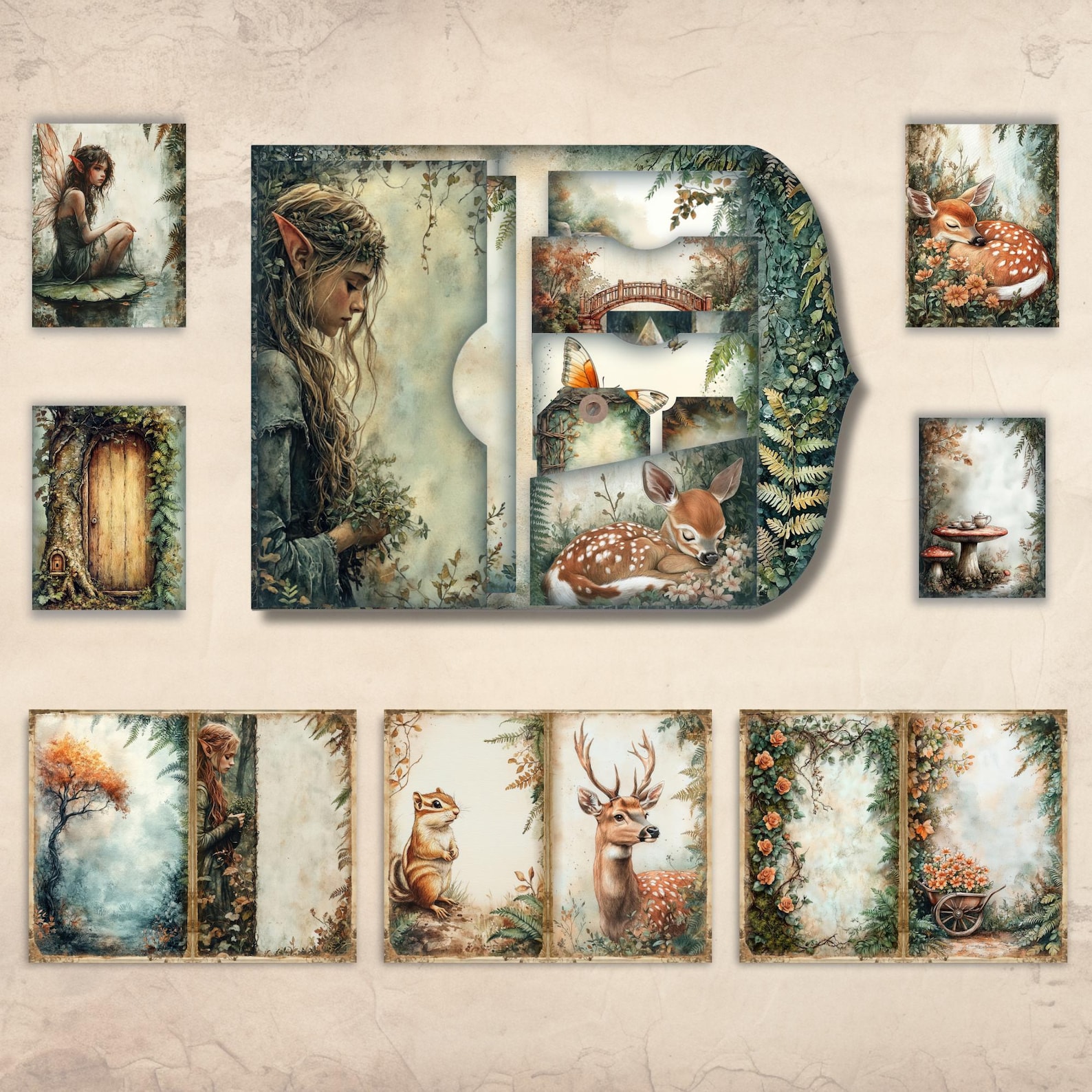 Magical Elven Forest Junk Journal Kit, Printable , Printable Enchanted ...