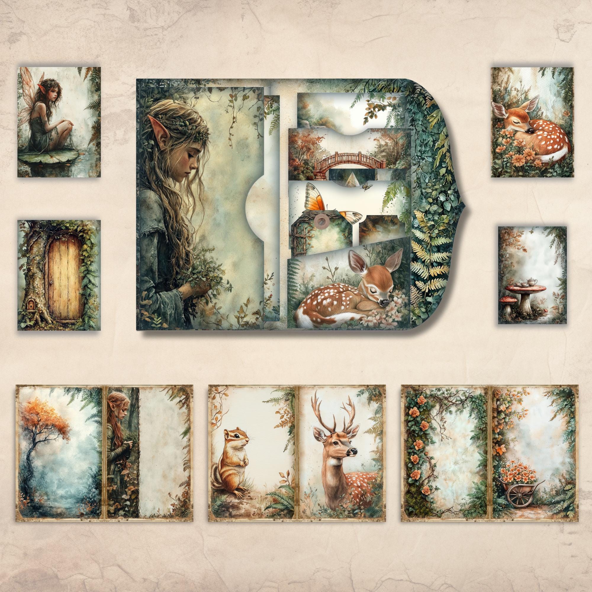 Magical Elven Forest Junk Journal Kit, Printable , Printable Enchanted ...