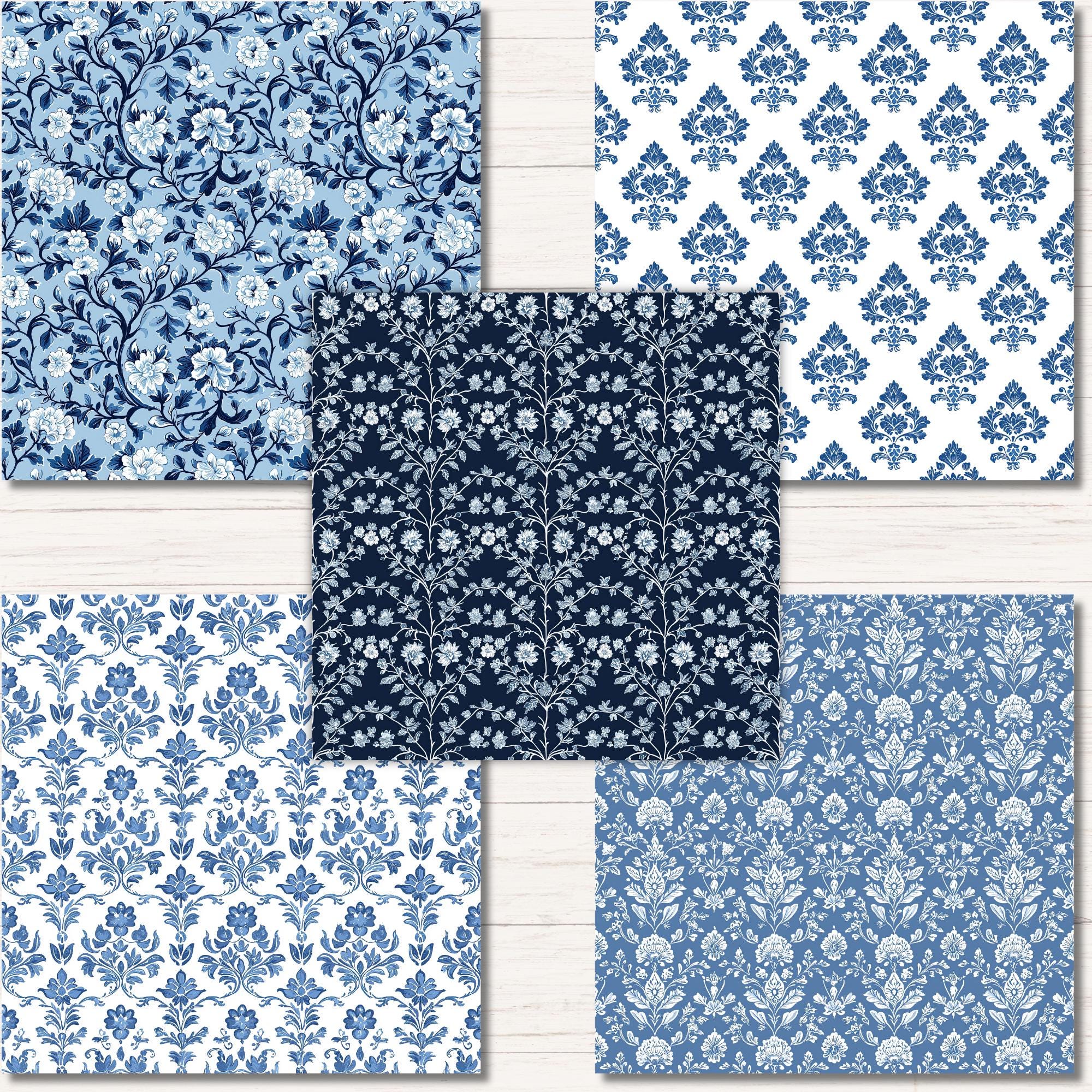French Country Floral Digital Paper, Seamless Patterns, Printable ...