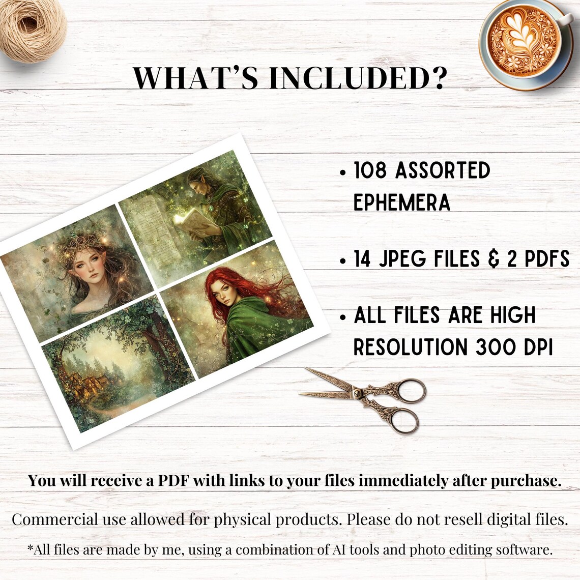 Enchanted Celtic Forest Junk Journal Ephemera Kit, Printable Digital ...