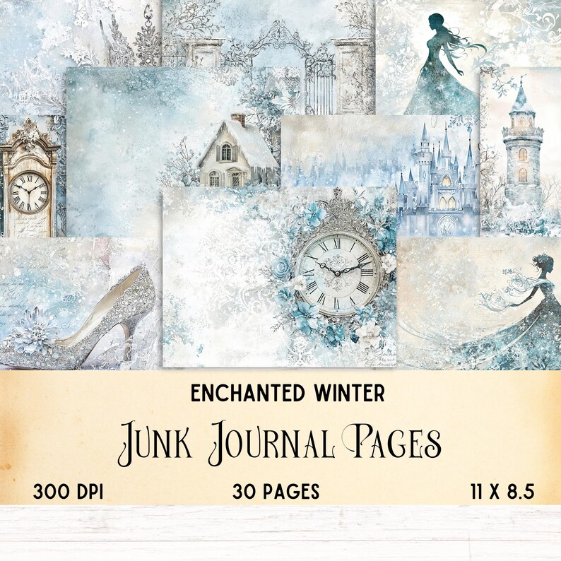 Winter Fairytale Junk Journal Kit, Printable Enchanted Ephemera ...
