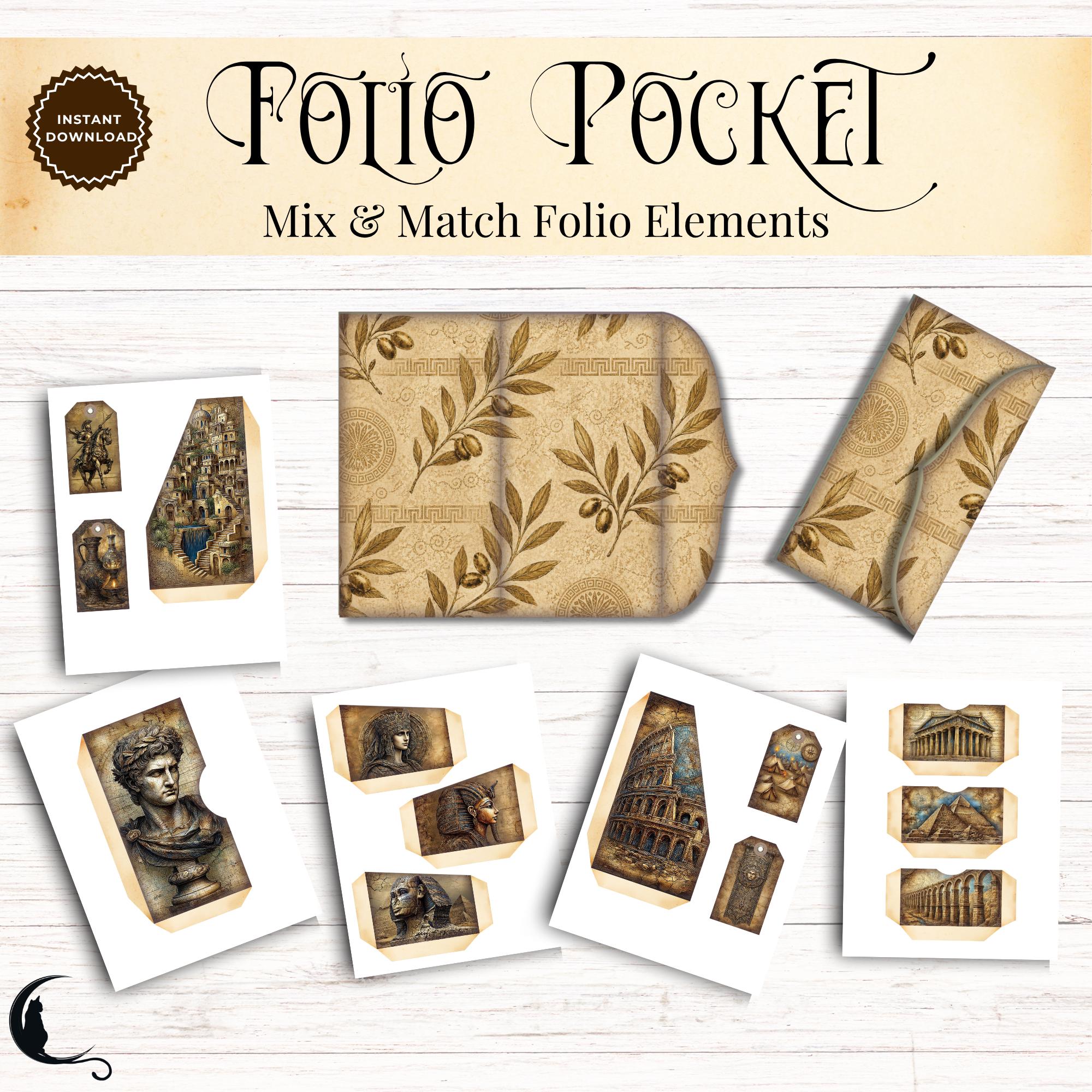 Ancient Worlds Junk Journal Kit, Printable Folio Pocket, Historical ...