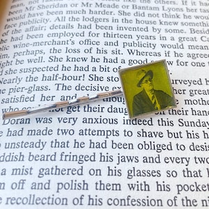 JAMES JOYCE Square Silver Hairpin, Book Lover Gift