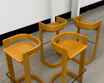 Set of 4 Willy Rizzo style bar stools