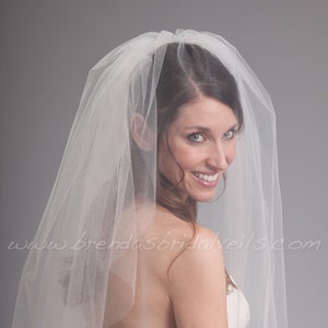 Wedding Veil with Blusher,Bridal Veil Double Layer Kimberly Veil image 1