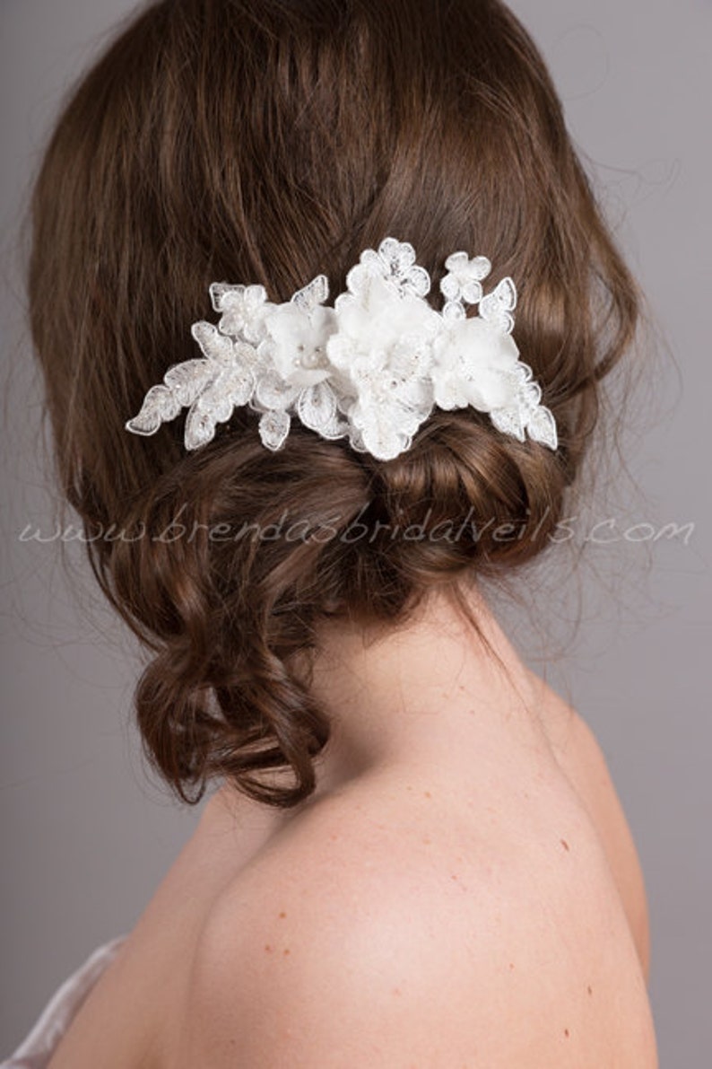 Bridal Lace Hair Comb Wedding Headpiece Ivory Lace Bridal Etsy