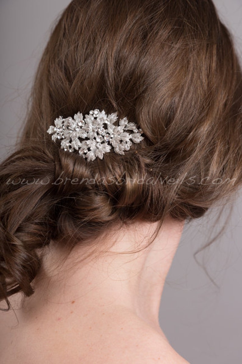 Rhinestone Bridal Hair Clip, Wedding Headpiece, Bridal Hair Piece, Crystal Head Piece Lynnet image 5