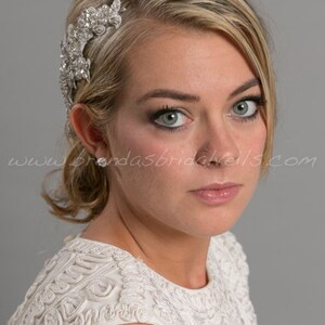 Wedding Hair Vine, Bridal Lace Headpiece, Lace Hair Vine, Rhinestone Hair Comb, Wedding Hair Accessory Lizette image 4