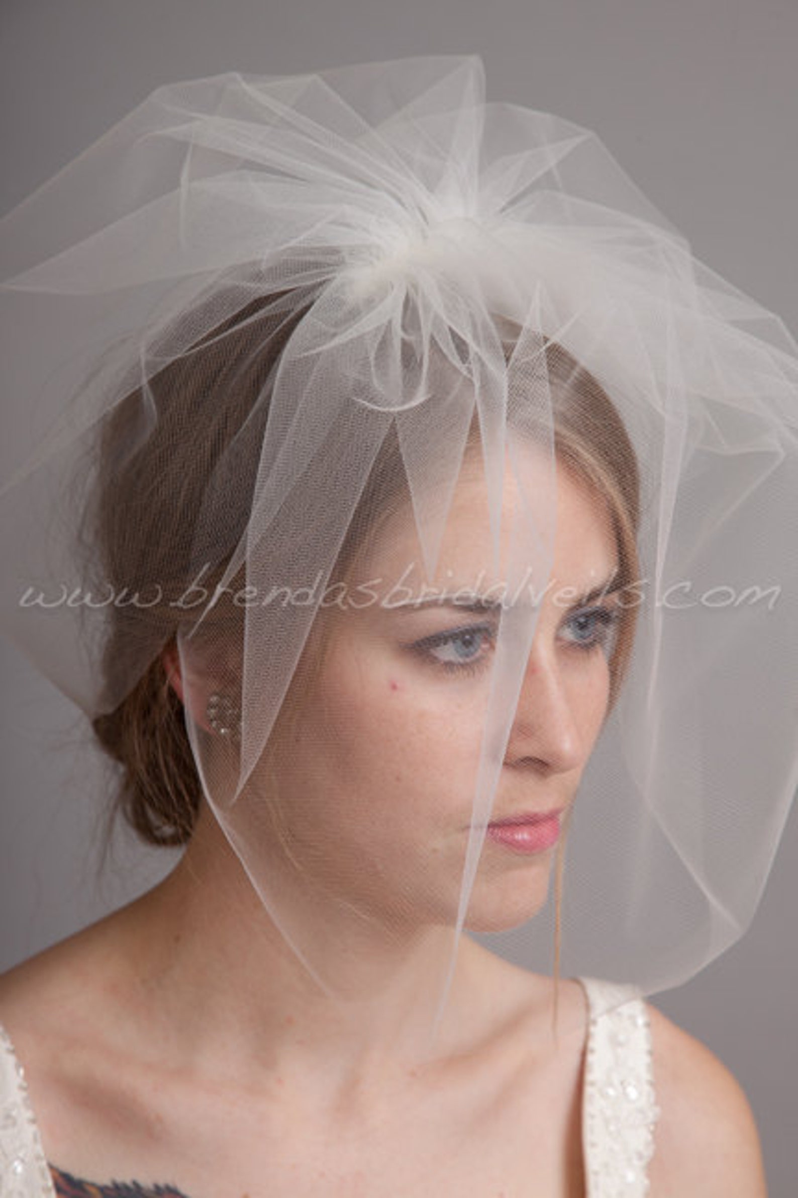 Tulle Birdcage Veil Full Double Blusher Bridal Veil Wedding Etsy