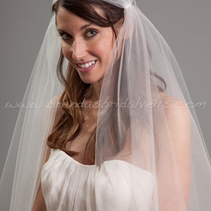 1920s Inspired Bridal Veil, Juliet Cap Veil, Double Layer Waltz Length Veil Naomi image 1