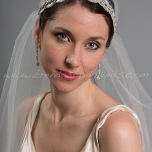 Rhinestone Grecian Cap Veil, 1920s Inspired Bridal Veil, Juliet Cap Veil Jacinda image 3