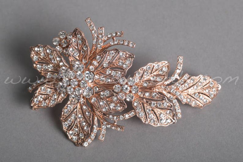 Stellar Rose Gold and Rhinestone hair piece 65600 main image 0
