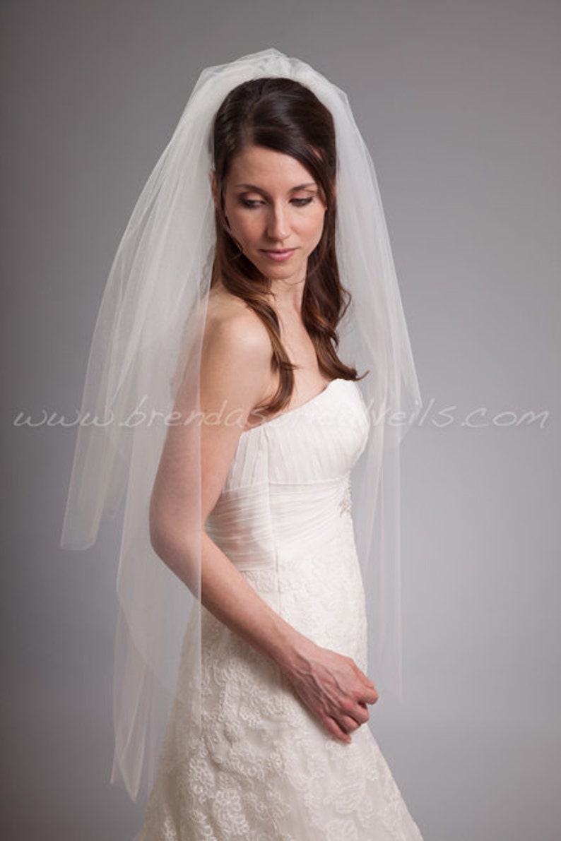 Wedding Veil with Blusher,Bridal Veil Double Layer Kimberly Veil image 4