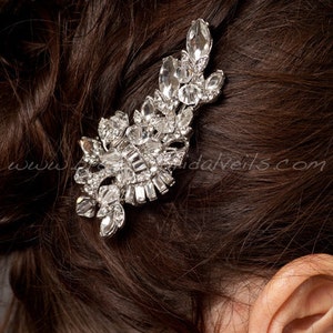 Rhinestone Bridal Hair Clip, Wedding Headpiece, Bridal Hair Piece, Crystal Head Piece Scarlett image 4