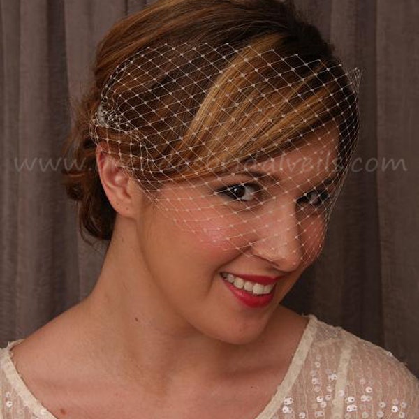 Birdcage Veil, Venetian Veil, Unfinished Edges, Bridal Veil, Wedding Veil