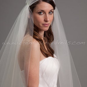 1920s Inspired Bridal Veil, Juliet Cap Veil, Double Layer Waltz Length Veil Naomi image 2