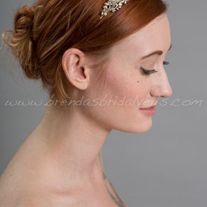 Gold Headband, Fresh Water Pearls, Rhinestones, Bridal Headband, Wedding Hairband Charlotte image 4