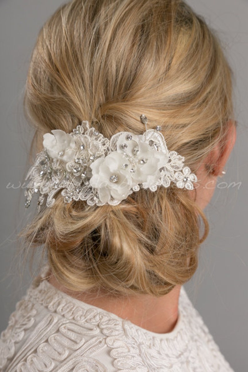 Bridal Lace Hair Comb Wedding Lace Headpiece Wedding Hair Etsy