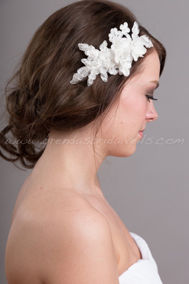 Bridal Lace Hair Comb Wedding Headpiece Ivory Lace Bridal Etsy