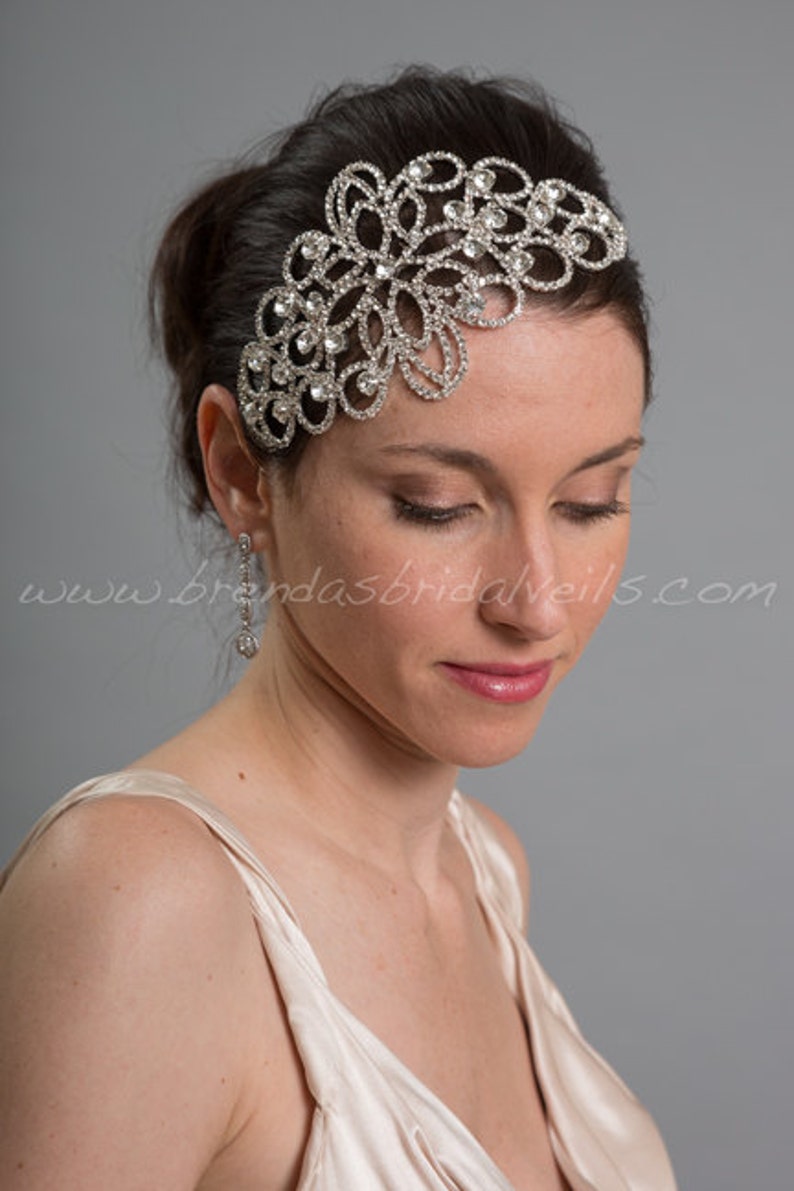 Rhinestone Bridal Hair Comb, Crystal Hair Piece, Wedding Head Piece, Rhinestone Fascinator Stella image 1