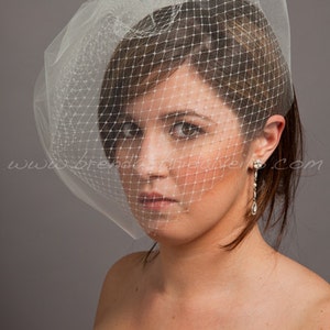 Double Layer Birdcage Bridal Veil, Wedding Veil, Illusion Tulle and Russian Netting Tabitha image 5