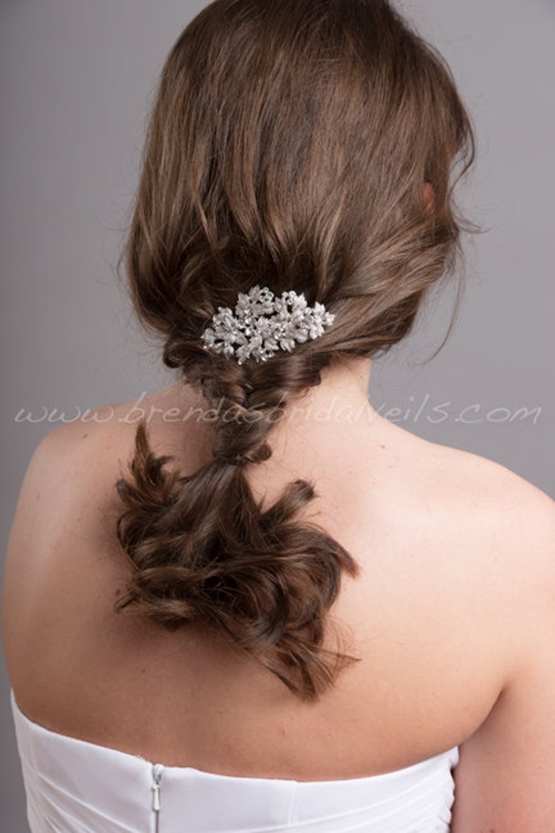 Rhinestone Bridal Hair Clip, Wedding Headpiece, Bridal Hair Piece, Crystal Head Piece Lynnet image 4