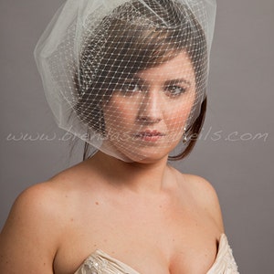 Double Layer Birdcage Bridal Veil, Wedding Veil, Illusion Tulle and Russian Netting Tabitha image 3