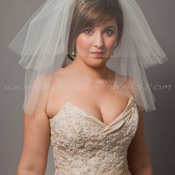 Bridal Veil - Short Veil- Double Layer Wedding veil - Latisha