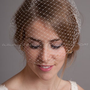 Birdcage veil,Pearl Accent Bandeau Birdcage Veil, Wedding Veil, Bridal Veils image 3