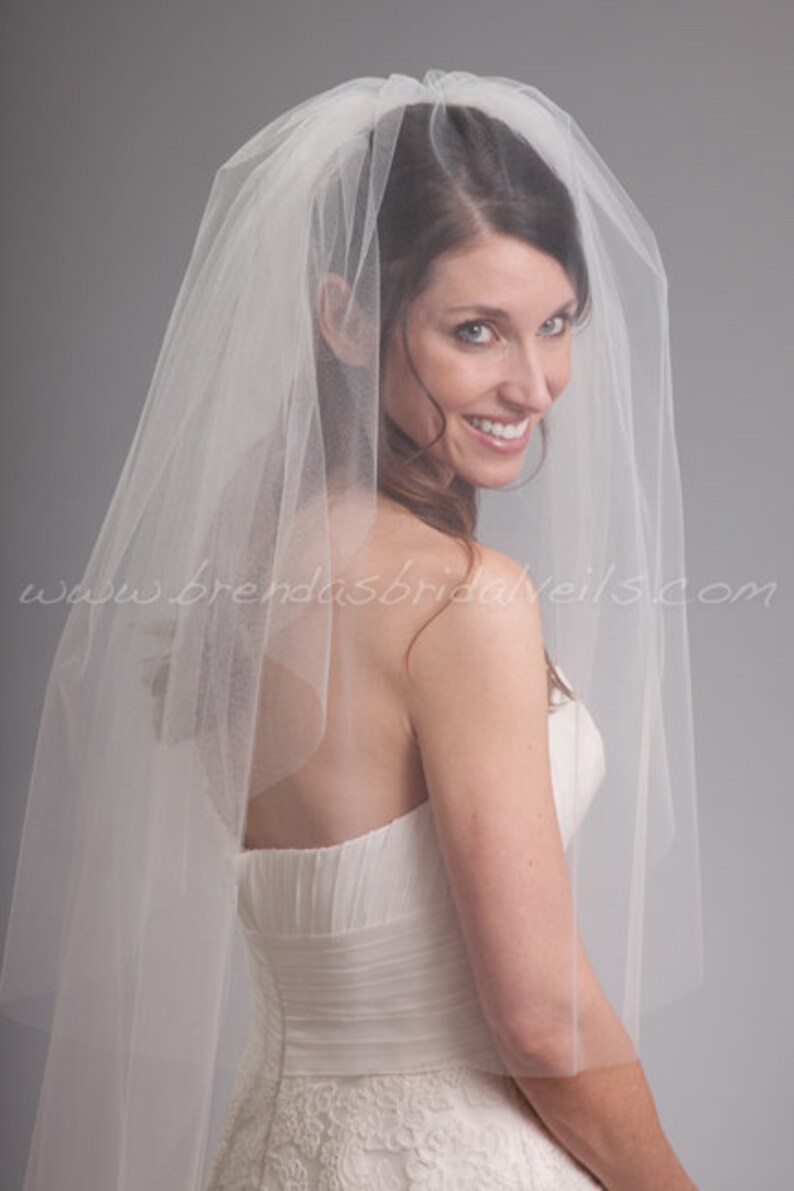 Wedding Veil with Blusher,Bridal Veil Double Layer Kimberly Veil image 1