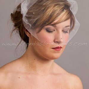 Tulle Bandeau Birdcage Veil With Swarovski Crystal - Etsy