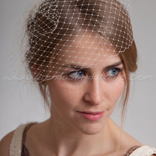 Bridal Birdcage Veil, 9" Short Blusher Veil, Wedding Veil