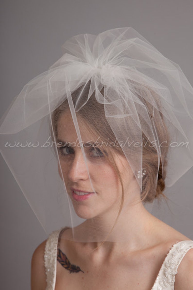 Tulle Birdcage Veil Full Double Blusher Bridal Veil Wedding Etsy