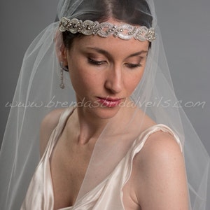 Rhinestone Grecian Cap Veil, 1920s Inspired Bridal Veil, Juliet Cap Veil Jacinda image 5