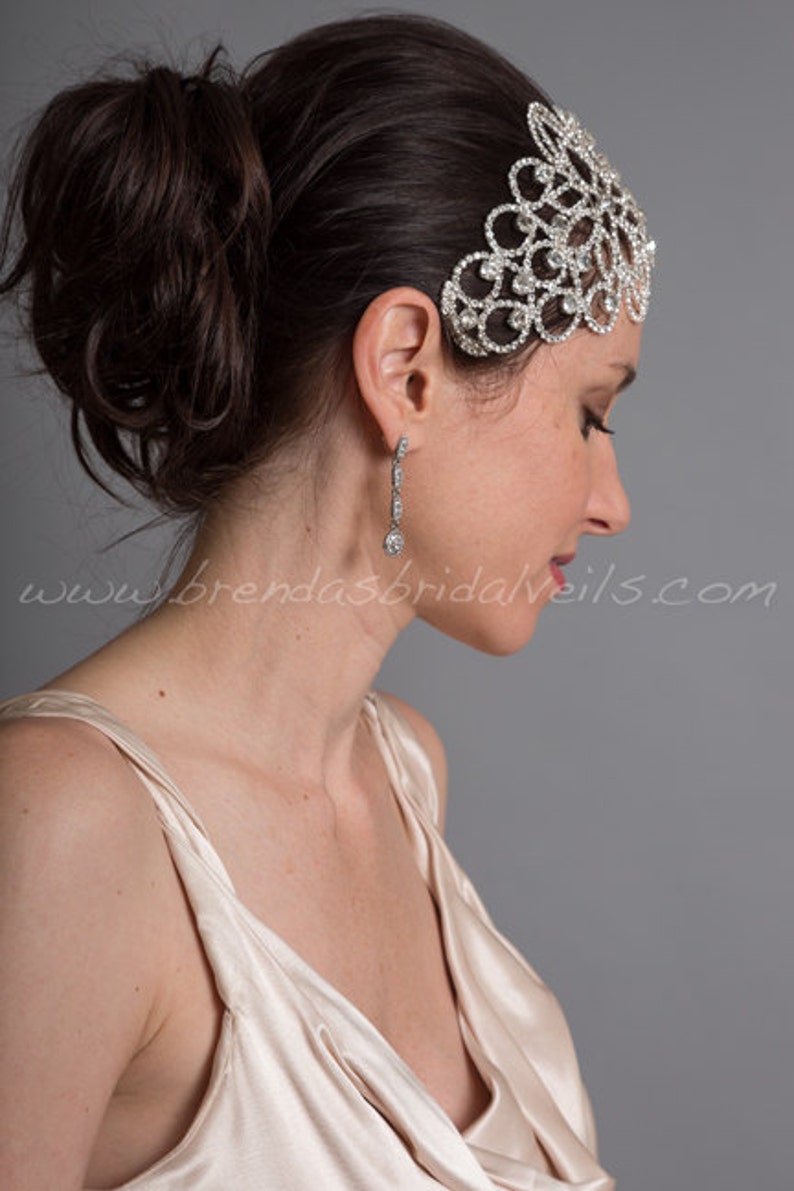 Rhinestone Bridal Hair Comb, Crystal Hair Piece, Wedding Head Piece, Rhinestone Fascinator Stella image 4