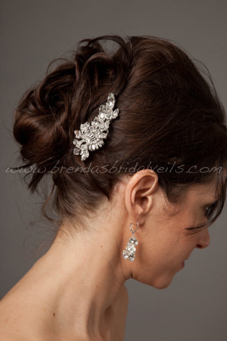 Rhinestone Bridal Hair Clip, Wedding Headpiece, Bridal Hair Piece, Crystal Head Piece Scarlett image 2