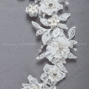 Wedding Lace Headpiece, Lace Hair Vine, Bridal Hair Accessory, White or Ivory Courtney image 5