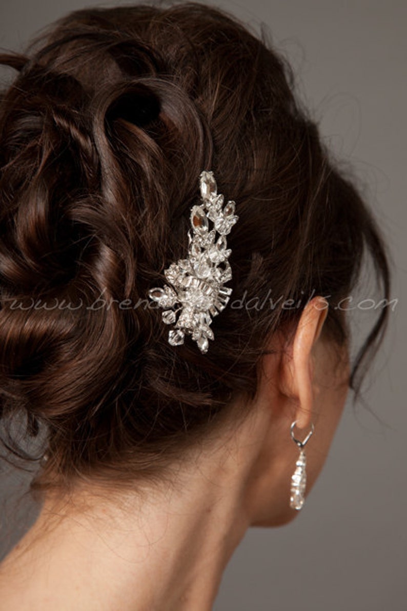 Rhinestone Bridal Hair Clip Wedding Headpiece Bridal Hair Etsy
